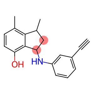 3-[(3-ethynylphenyl)amino]-1,7-dimethyl-2,3-dihydro-1H-inden-4-ol