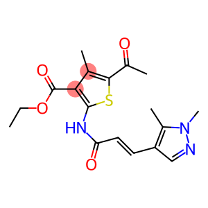 ethyl 5-acetyl-2-{[3-(1,5-dimethyl-1H-pyrazol-4-yl)acryloyl]amino}-4-methyl-3-thiophenecarboxylate