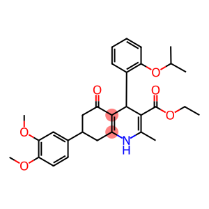 ethyl 7-(3,4-dimethoxyphenyl)-4-(2-isopropoxyphenyl)-2-methyl-5-oxo-1,4,5,6,7,8-hexahydro-3-quinolinecarboxylate