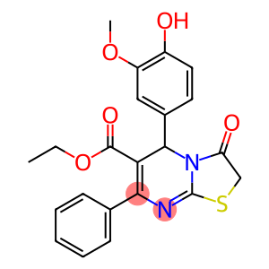 ethyl 5-(4-hydroxy-3-methoxyphenyl)-3-oxo-7-phenyl-2,3-dihydro-5H-[1,3]thiazolo[3,2-a]pyrimidine-6-carboxylate