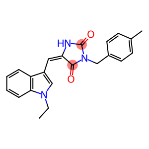 5-[(1-ethyl-1H-indol-3-yl)methylene]-3-(4-methylbenzyl)-2,4-imidazolidinedione