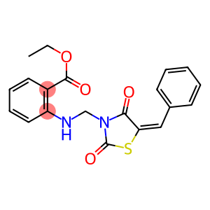 ethyl 2-{[(5-benzylidene-2,4-dioxo-1,3-thiazolidin-3-yl)methyl]amino}benzoate