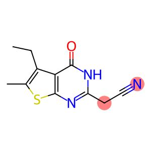 (5-ethyl-6-methyl-4-oxo-3,4-dihydrothieno[2,3-d]pyrimidin-2-yl)acetonitrile