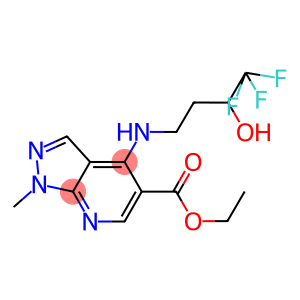 ETHYL 1-METHYL-4-[(4,4,4-TRIFLUORO-3-HYDROXYBUTYL)AMINO]-1H-PYRAZOLO[3,4-B]PYRIDINE-5-CARBOXYLATE