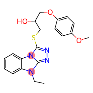 1-(9-ETHYL-9H-BENZO[4,5]IMIDAZO[2,1-C][1,2,4]TRIAZOL-3-YLSULFANYL)-3-(4-METHOXY-PHENOXY)-PROPAN-2-OL