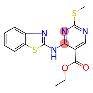 ETHYL 4-(1,3-BENZOTHIAZOL-2-YLAMINO)-2-(METHYLTHIO)PYRIMIDINE-5-CARBOXYLATE