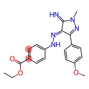 ETHYL 4-{(2E)-2-[5-IMINO-3-(4-METHOXYPHENYL)-1-METHYL-1,5-DIHYDRO-4H-PYRAZOL-4-YLIDENE]HYDRAZINO}BENZOATE