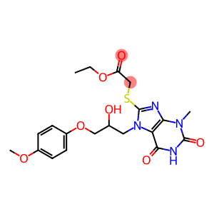 ethyl ({7-[2-hydroxy-3-(4-methoxyphenoxy)propyl]-3-methyl-2,6-dioxo-2,3,6,7-tetrahydro-1H-purin-8-yl}sulfanyl)acetate