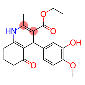 ethyl 4-(3-hydroxy-4-methoxyphenyl)-2-methyl-5-oxo-1,4,5,6,7,8-hexahydro-3-quinolinecarboxylate