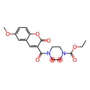 ethyl 4-[(6-methoxy-2-oxo-2H-chromen-3-yl)carbonyl]-1-piperazinecarboxylate