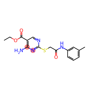 ethyl 4-amino-2-{[2-oxo-2-(3-toluidino)ethyl]sulfanyl}-5-pyrimidinecarboxylate