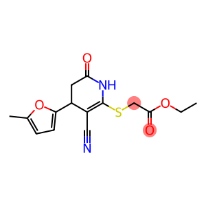 ethyl 2-{[3-cyano-4-(5-methyl-2-furyl)-6-oxo-1,4,5,6-tetrahydro-2-pyridinyl]sulfanyl}acetate