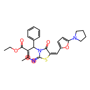 ethyl 7-methyl-3-oxo-5-phenyl-2-{[5-(1-pyrrolidinyl)-2-furyl]methylene}-2,3-dihydro-5H-[1,3]thiazolo[3,2-a]pyrimidine-6-carboxylate