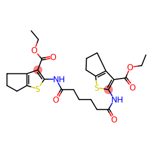 ethyl 2-[(6-{[3-(ethoxycarbonyl)-5,6-dihydro-4H-cyclopenta[b]thien-2-yl]amino}-6-oxohexanoyl)amino]-5,6-dihydro-4H-cyclopenta[b]thiophene-3-carboxylate