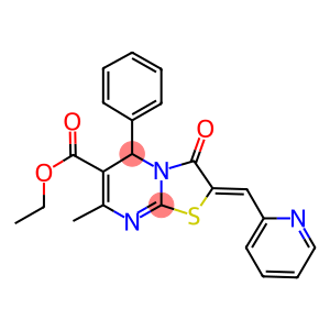 ETHYL (2Z)-7-METHYL-3-OXO-5-PHENYL-2-(PYRIDIN-2-YLMETHYLENE)-2,3-DIHYDRO-5H-[1,3]THIAZOLO[3,2-A]PYRIMIDINE-6-CARBOXYLATE