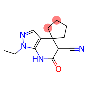 1'-ETHYL-6'-OXO-1',5',6',7'-TETRAHYDROSPIRO[CYCLOPENTANE-1,4'-PYRAZOLO[3,4-B]PYRIDINE]-5'-CARBONITRILE