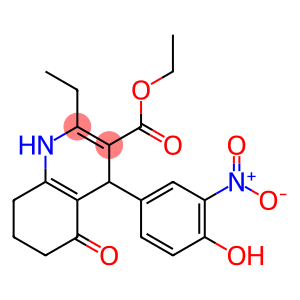 ethyl 2-ethyl-4-{4-hydroxy-3-nitrophenyl}-5-oxo-1,4,5,6,7,8-hexahydro-3-quinolinecarboxylate