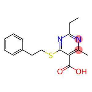 2-ethyl-4-methyl-6-[(2-phenylethyl)thio]pyrimidine-5-carboxylic acid