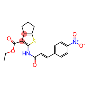 ethyl 2-{[(E)-3-(4-nitrophenyl)-2-propenoyl]amino}-5,6-dihydro-4H-cyclopenta[b]thiophene-3-carboxylate