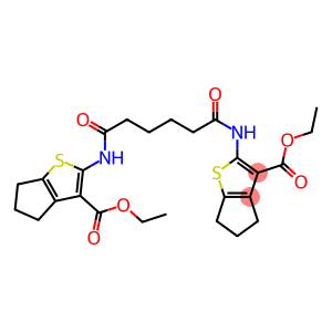 ethyl 2-[(6-{[3-(ethoxycarbonyl)-5,6-dihydro-4H-cyclopenta[b]thiophen-2-yl]amino}-6-oxohexanoyl)amino]-5,6-dihydro-4H-cyclopenta[b]thiophene-3-carboxylate