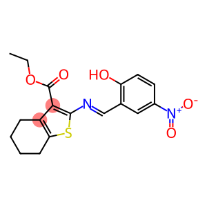 ethyl 2-{[(E)-(2-hydroxy-5-nitrophenyl)methylidene]amino}-4,5,6,7-tetrahydro-1-benzothiophene-3-carboxylate