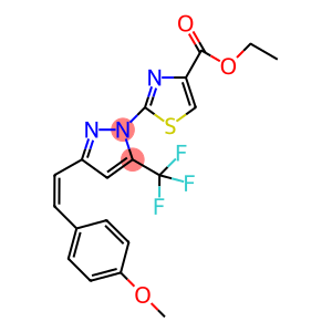 ETHYL 2-[3-[(Z)-2-(4-METHOXYPHENYL)VINYL]-5-(TRIFLUOROMETHYL)-1H-PYRAZOL-1-YL]-1,3-THIAZOLE-4-CARBOXYLATE