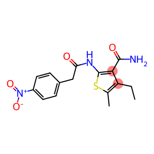 4-ethyl-2-[({4-nitrophenyl}acetyl)amino]-5-methyl-3-thiophenecarboxamide