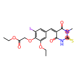 ethyl {2-ethoxy-6-iodo-4-[(1-methyl-4,6-dioxo-2-thioxotetrahydro-5(2H)-pyrimidinylidene)methyl]phenoxy}acetate