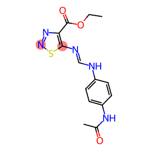 ETHYL 5-[((1E)-{[4-(ACETYLAMINO)PHENYL]AMINO}METHYLENE)AMINO]-1,2,3-THIADIAZOLE-4-CARBOXYLATE