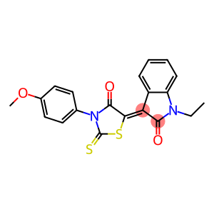 1-ethyl-3-[3-(4-methoxyphenyl)-4-oxo-2-thioxo-1,3-thiazolidin-5-ylidene]-1,3-dihydro-2H-indol-2-one