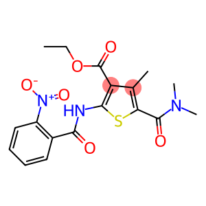 ethyl 5-[(dimethylamino)carbonyl]-2-({2-nitrobenzoyl}amino)-4-methyl-3-thiophenecarboxylate