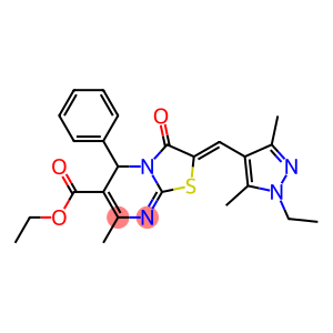 ethyl 2-[(1-ethyl-3,5-dimethyl-1H-pyrazol-4-yl)methylene]-7-methyl-3-oxo-5-phenyl-2,3-dihydro-5H-[1,3]thiazolo[3,2-a]pyrimidine-6-carboxylate