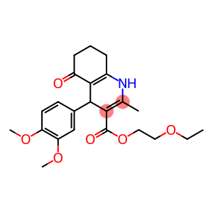 2-(ethyloxy)ethyl 4-[3,4-bis(methyloxy)phenyl]-2-methyl-5-oxo-1,4,5,6,7,8-hexahydroquinoline-3-carboxylate