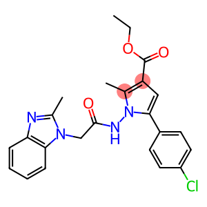 ethyl 5-(4-chlorophenyl)-2-methyl-1-{[(2-methyl-1H-benzimidazol-1-yl)acetyl]amino}-1H-pyrrole-3-carboxylate