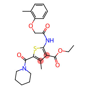 ethyl 4-methyl-2-{[(2-methylphenoxy)acetyl]amino}-5-(piperidin-1-ylcarbonyl)thiophene-3-carboxylate