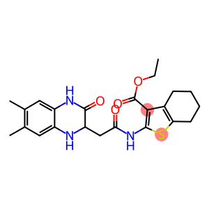 ethyl 2-{[(6,7-dimethyl-3-oxo-1,2,3,4-tetrahydro-2-quinoxalinyl)acetyl]amino}-4,5,6,7-tetrahydro-1-benzothiophene-3-carboxylate