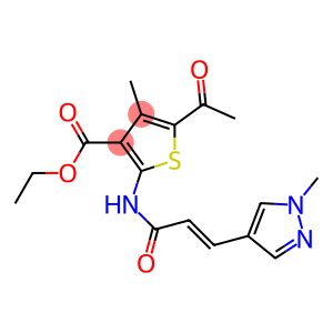 ethyl 5-acetyl-4-methyl-2-{[3-(1-methyl-1H-pyrazol-4-yl)acryloyl]amino}-3-thiophenecarboxylate