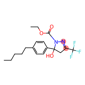 ethyl 5-hydroxy-5-(4-pentylphenyl)-3-(trifluoromethyl)-4,5-dihydro-1H-pyrazole-1-carboxylate