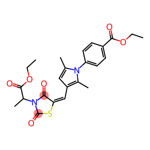 ethyl 4-(3-{[3-(2-ethoxy-1-methyl-2-oxoethyl)-2,4-dioxo-1,3-thiazolidin-5-ylidene]methyl}-2,5-dimethyl-1H-pyrrol-1-yl)benzoate