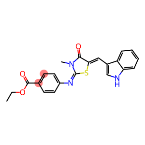 ethyl 4-{[5-(1H-indol-3-ylmethylene)-3-methyl-4-oxo-1,3-thiazolidin-2-ylidene]amino}benzoate