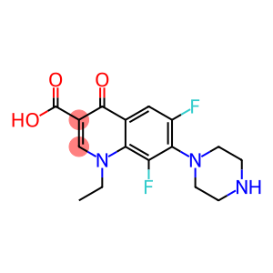 1-ethyl-6,8-difluoro-4-oxo-7-(1-piperazinyl)-1,4-dihydro-3-quinolinecarboxylic acid