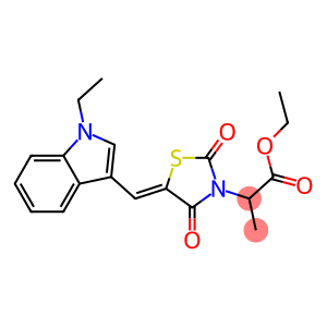 ethyl 2-{5-[(1-ethyl-1H-indol-3-yl)methylene]-2,4-dioxo-1,3-thiazolidin-3-yl}propanoate