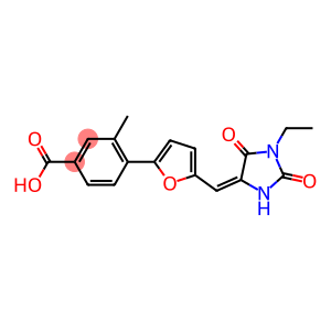 4-{5-[(1-ethyl-2,5-dioxo-4-imidazolidinylidene)methyl]-2-furyl}-3-methylbenzoic acid