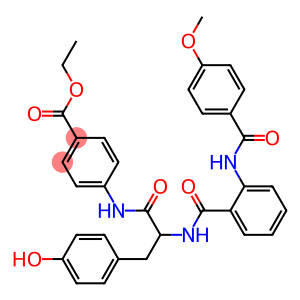 ethyl 4-{[3-(4-hydroxyphenyl)-2-({2-[(4-methoxybenzoyl)amino]benzoyl}amino)propanoyl]amino}benzoate