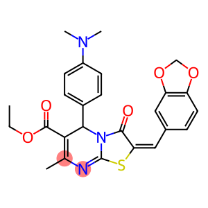 ethyl 2-(1,3-benzodioxol-5-ylmethylene)-5-[4-(dimethylamino)phenyl]-7-methyl-3-oxo-2,3-dihydro-5H-[1,3]thiazolo[3,2-a]pyrimidine-6-carboxylate