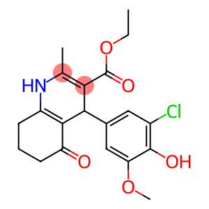 ethyl 4-[3-chloro-4-hydroxy-5-(methyloxy)phenyl]-2-methyl-5-oxo-1,4,5,6,7,8-hexahydroquinoline-3-carboxylate