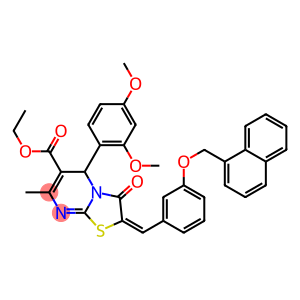 ethyl 5-(2,4-dimethoxyphenyl)-7-methyl-2-[3-(1-naphthylmethoxy)benzylidene]-3-oxo-2,3-dihydro-5H-[1,3]thiazolo[3,2-a]pyrimidine-6-carboxylate