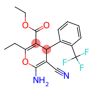 ethyl 6-amino-5-cyano-2-ethyl-4-[2-(trifluoromethyl)phenyl]-4H-pyran-3-carboxylate