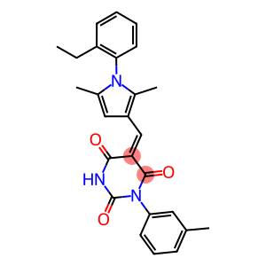 5-{[1-(2-ethylphenyl)-2,5-dimethyl-1H-pyrrol-3-yl]methylene}-1-(3-methylphenyl)-2,4,6(1H,3H,5H)-pyrimidinetrione