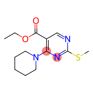 ethyl 2-(methylsulfanyl)-4-(1-piperidinyl)-5-pyrimidinecarboxylate